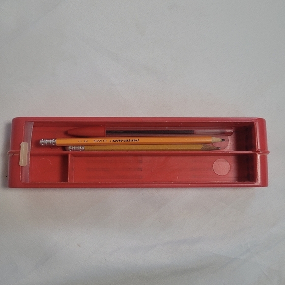 Hasbro Vintage Red Roll Top Pencil Case Made In USA *Rare* - Picture 9 of 9